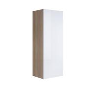 MB Muebles Bonitos, Armoire Mural Luke V1 pour Salon ou Salle à Manger Moderne, Meuble Modulaire en Mélamine Mate et Brillante, Couleur Sonoma et Blanc, 40x126x29 cm