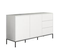 MB Muebles Bonitos, Buffet avec Deux Portes et Trois caissons Serena pour Salon et Salle à Manger Moderne, Mélamine Mate, Couleur Blanc, 150x80x41 cm
