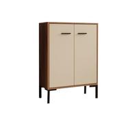 MB Muebles Bonitos, Buffet Bas Lander L15 pour Salon Moderne, Meuble de Rangement avec 2 Portes, Couleur Noyer et Beige, 60x84x30 cm
