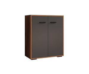 MB Muebles Bonitos | Buffet Bas Lander L2 pour Salon Moderne | Meuble de Rangement avec 2 Portes | Couleur Noyer et Gris | 60x71x30 cm