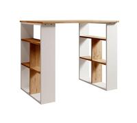 MB Muebles Bonitos, Bureau avec Étagère Urban, 10 Étagères, Mélamine Mate, Couleur Pin et Blanc, Longueur 90 cm