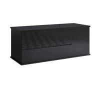 MB Muebles Bonitos, Coffre de Rangement Ariel, Grande capacité, Meuble en Mélamine Brillante, Couleur Noir, 100x40x40 cm