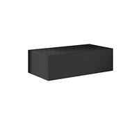 MB Muebles Bonitos, Lot de 2 Tables de Chevet Murales Europa, Tiroir avec Ouverture Push, Meuble pour Chambre en Mélamine Brillante, Couleur Noir, 46x15x34 cm