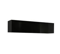 MB Muebles Bonitos, Meuble Mural Krista H160 pour Salon ou Salle à Manger, Design Modulaire Moderne, Armoire Suspendue au Mur, Couleur Noir, 160x30x29 cm
