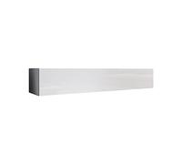 MB Muebles Bonitos, Meuble TV Mural Aitana M2 pour Salon Moderne, Meuble Modulaire Suspendu au Mur, Porte en PVC Haut Brillant, Structure en Mélamine Mate, Couleur Blanc, 180x30x40 cm