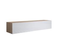 MB Muebles Bonitos, Meuble TV Mural Luke H2 pour Salon Moderne, Design Modulaire avec Porte Abattante, Mélamine Mate et Brillante, Sonoma et Blanc, 160x40x40 cm