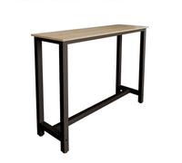 MB Muebles Bonitos, Table de Bar Haute ANI pour 2 Personnes avec Pieds en Métal, Table Cuisine en Mélamine Mate, Couleur Noir et Sonoma, 140x100x40 cm