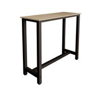 MB Muebles Bonitos, Table de Bar Haute ANI pour 2 Personnes avec Pieds en Métal, Table Cuisine en Mélamine Mate, Couleur Noir et Sonoma, 120x100x40 cm
