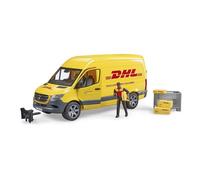 bruder 02671 - MB Sprinter DHL avec chauffeur, y compris caisse grillagée avec paquets d'expédition, véhicule, camionnette