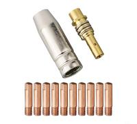 MB15 MIG Kit de carénage de buse de soudage avec embouts de contact de 0,8 mm et support de pointe M6 x 25 mm - Compatible avec les systèmes de torche 14AK et 15AK, cuivre/chrome zirconium cuivre (0,8