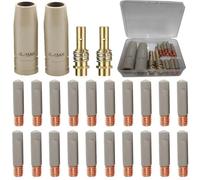 MB15AK Buse de blindage de soudure avec nouveau revêtement compatible avec le soudage TIG 15AK MIG MAG, fabriquée à partir d'alliage d'aluminium et de cuivre, tailles 0, 8 mm, 1 0 mm, 1 2 mm (24