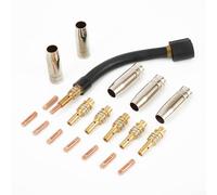 MB15AK Kit complet de torche de soudage Mig Mag 21 pièces refroidi à l'air avec support de pointe de contact au cou, buse de gaz pour soudage MIG avec embouts M6 0 8 mm et tasses de protection en