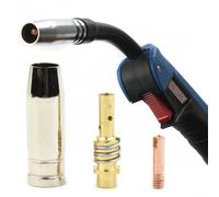 MB15AK Lot de 3 torches de soudage MIG refroidie par air avec porte-embout et embout de contact de 1,0 mm pour compatibilité de soudage 15AK