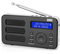 MB225 Radio portable avec DAB+/DAB/FM RDS 40 Presets Radio numérique stéréo/mono avec minuterie de mise en veille,double alarme snooze et batterie rechargeable,connexion audio facile pour les