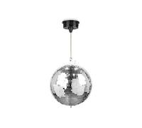 Fuzzix MB30ML Boule à Facettes 30 cm avec Moteur et LED RGBW - Moteur à Piles, Boule à suspendre, Légère, Facile à Installer, Idéale pour Soirées Ambiance Disco à la Maison