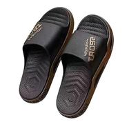 MBACODAI Big Size 50 51 Men Outside Slippers Fashion Flip Flops Summer Beach Sandals Thick Sole Non-slip Slides Home Casual Bathroom Shoe(Black Gold,39 EU)