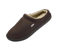 MBACODAI Chaussons d'hiver en coton for hommes, sandales épaisses, chaussures plates décontractées à semelles souples, grande taille 50(Coffee,49 EU)