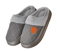 MBACODAI Chaussons d'hiver for hommes en mousse à mémoire de forme, chauds et confortables, chaussures de maison de luxe en tissu, pantoufles décontractées à plateforme grande taille(gris,50 EU)