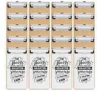 MBAIYO Lot de 20 petits porte-blocs en bois de 20,3 x 10,2 cm, mini porte-bloc avec clip à profil bas, demi-page, pour infirmière, shopping, restaurant, serveuse