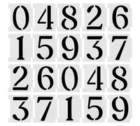 MBAIYO Lot de 20 pochoirs réutilisables en plastique de 10,2 cm pour numéros d'adresse de 0 à 9, modèles de numéros de maison pour trottoir, peinture, boîte aux lettres, mur, bois, tissu, projets de