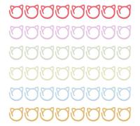 MBAIYO Lot de 48 marqueurs de point en forme de chat pour crochet, anneaux de marquage de point en métal multicolores en spirale pour le tissage et la couture