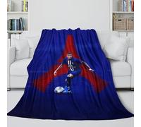 Mbappé Couverture Peluche - Football Couverture Cool Cadeau Anniversaire pour Mari/Petit Ami/Petite Amie/Voisin - Décor Berceau Canapé Lit 60x80inch(150x200cm)