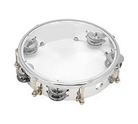 MBAT Tambourine Tone réglable Double Row Jingle Bells Handheld Drum Percussion Instrument 8in (Couleur transparente)