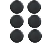 MBBITL Lot de 6 assiettes rondes en mélamine pour dessert, salade, collations, apéritif, 15,2 cm, noir