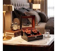 MBBTAG Boîte Remontoir Automatique pour 4+6 Montres, Rangement Montre, 5 Modes de Rotation avec Régulation de Vitesse Indépendante, Alimentation USB/Batterie, Cadeau de Noël(Brown-10 Watch)