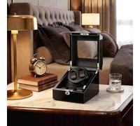 MBBTAG Boîte Remontoir Automatique pour 4+6 Montres, Rangement Montre, 5 Modes de Rotation avec Régulation de Vitesse Indépendante, Alimentation USB/Batterie, Cadeau de Noël(Black-5watch)