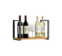 MBBTAG Étagère à vin Murale Bois et Métal Casier 2 Niveaux / 3 Niveaux Porte Bouteille Mural Robustesse et Grande Capacité pour Bar Cuisine Salon Salle à Manger et Café(150x40cm)