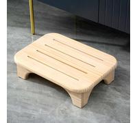 MBBTAG Marche pied bois, Marchepied en bois pour adultes, petit tabouret bois, Robuste et durable, tabouret de lit pour lits hauts, marche pied baignoire, Peut être utilisé comme support de fleurs(Nat