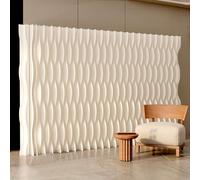 MBBTAG Paravent en Papier Kraft Pliable, Séparateur de Pièce Léger et Autoportant, Pas d’Assemblage Nécessaire, Cloison Rétractable pour Appartement Studio Bureau Commerce(H180xL400-500cm)