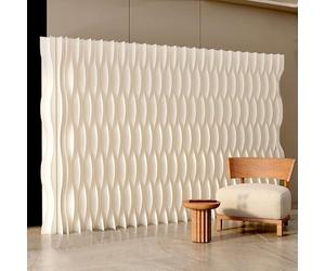 MBBTAG Paravent en Papier Kraft Pliable, Séparateur de Pièce Léger et Autoportant, Pas d’Assemblage Nécessaire, Cloison Rétractable pour Appartement Studio Bureau Commerce(H180xL200-300cm)