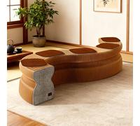 MBBTAG Tabouret Pliable en Carton, Accordéon Chaise Papier Kraft - Design Moderne, Structure Stable Hexagonale, Multifonction pour Salon, Chambre, Bibliothèque(Marron,37x43x200~300cm)