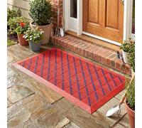 MBBTAG Tapis D'entrée Grattoir Antidérapant en EVA avec Brosses, Modulable à Clips Tapis Caillebotis - Paillasson Antidérapant pour Porte Cour Couloir et Commerce(Red+Blue,180x240cm(1-Brush))