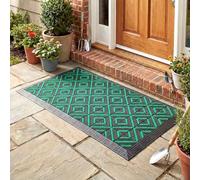 MBBTAG Tapis D'entrée Grattoir Antidérapant en EVA avec Brosses, Modulable à Clips Tapis Caillebotis - Paillasson Antidérapant pour Porte Cour Couloir et Commerce(Gray+Green,150x240cm(3-Brush))