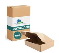 MBC Lot de 10 Cartons d'Expédition Pliables | Carton pour Emballage de Colis | Boite en Carton Idéale pour les Cadeaux et l'Expédition de Petits Objets | Taille S Conforme à DHL | 25 x 20 x 10 cm