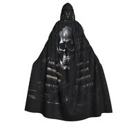 MBCbjg Cape à capuche gothique avec imprimé tête de mort pour Halloween, cosplay, sorcière, vampire et costumes de fête