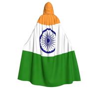 MBCbjg Cape à capuche unisexe pour adulte avec imprimé drapeau indien pour Halloween, cosplay, sorcière, vampire et costumes de fête