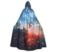 MBCbjg Cape à capuche unisexe pour adulte Motif galaxie 3D Pour Halloween, cosplay, sorcière, vampire et costumes de fête