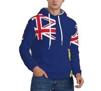 MBCbjg Sweat à capuche décontracté à manches longues avec poche et cordon de serrage confortable pour homme Motif drapeau des îles Turques et Caïques, Noir , S