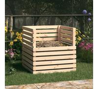 MBDRKVGF Composteur en bois de pin 80 x 80 x 78 cm pour parterre de jardin | Bois massif robuste, montage rapide, collecte des déchets organiques