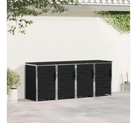MBDRKVGF Lot de 4 boîtes à poubelles en acier inoxydable Noir 276 cm