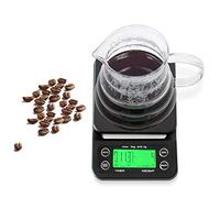 MbeLLO Balance de cuisine numérique, balance électronique, 3 kg/0,1 g, balance de café goutte à goutte avec minuterie, balance de cuisine électronique portable de haute précision LCD rétroéclairée