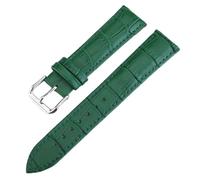 MBello Bracelet de montre en cuir de crocodile véritable - bracelet pour hommes et femmes, Vert, 17mm