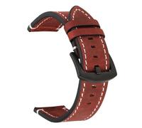 MBello Bracelet de rechange en cuir véritable pour hommes, Vintage, accessoires de montre, Rouge, 22mm