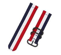 MBello Bracelet en Nylon avec boucle en acier inoxydable, Bracelet de montre en toile à dégagement rapide pour hommes et femmes, Bracelet de remplacement, rouge blanc bleu, 24mm
