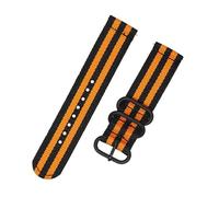 MBello Bracelet en Nylon avec boucle en acier inoxydable, Bracelet de montre en toile à dégagement rapide pour hommes et femmes, Bracelet de remplacement, Orange noir, 20mm