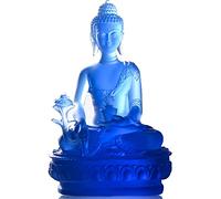 MbeLLO Statue de décoration d'intérieur, Artisanat de décoration de Salon, Statues de Bouddha de médecine for la décoration de la Maison, décorations de Sculpture Zen for Le Salon, Bleu